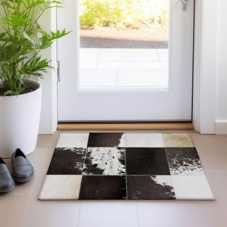 Dalyn Bozeman BM10 Black Rug shown in a room