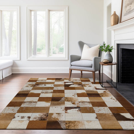 Dalyn Bozeman BM10 Brown Rug shown in a room