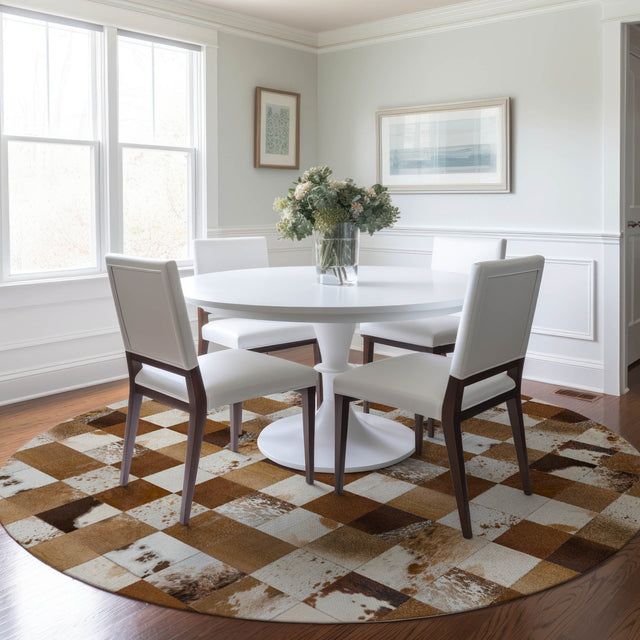 Dalyn Bozeman BM10 Brown Rug shown in a room