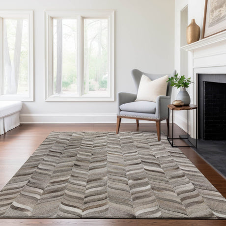 Dalyn Bozeman BM11 Gray Rug shown in a room