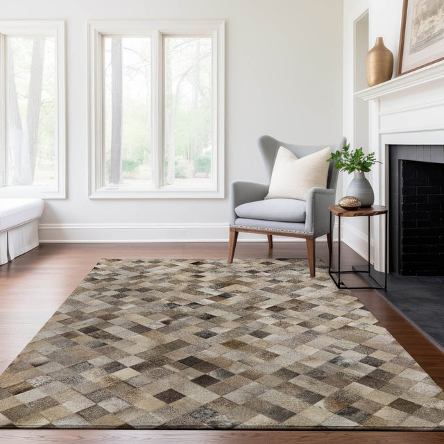 Dalyn Bozeman BM2 Gray Rug shown in a room