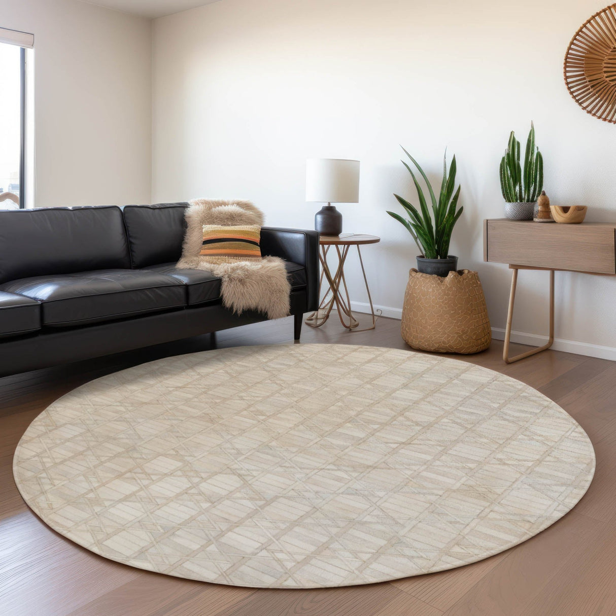 Dalyn Bozeman BM4 Linen Rug shown in a room