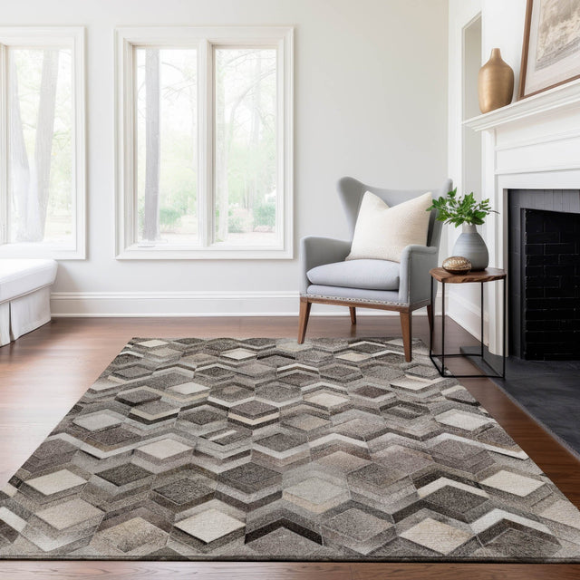 Dalyn Bozeman BM5 Gray Rug shown in a room