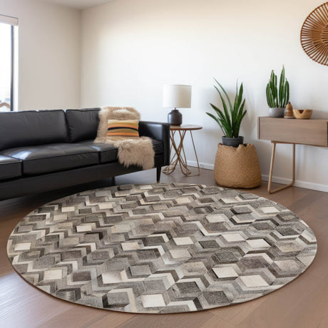 Dalyn Bozeman BM5 Gray Rug shown in a room