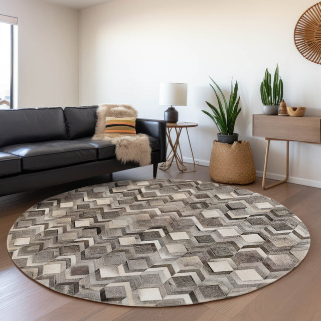 Dalyn Bozeman BM5 Gray Rug shown in a room