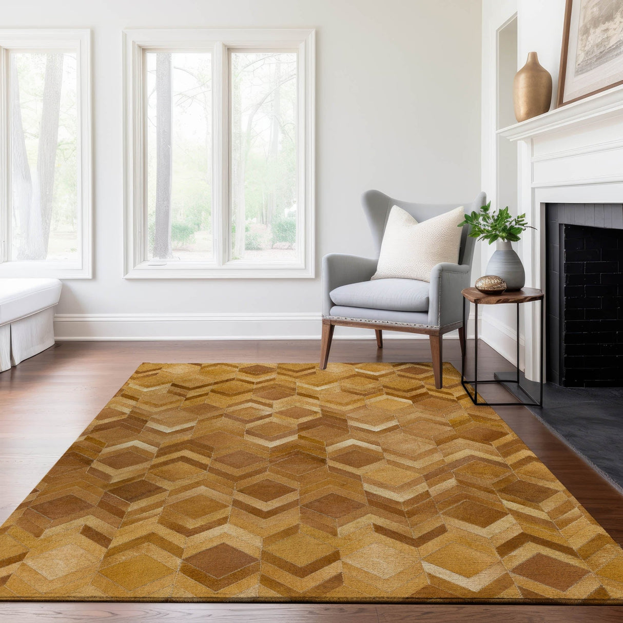 Dalyn Bozeman BM5 Rust Rug shown in a room