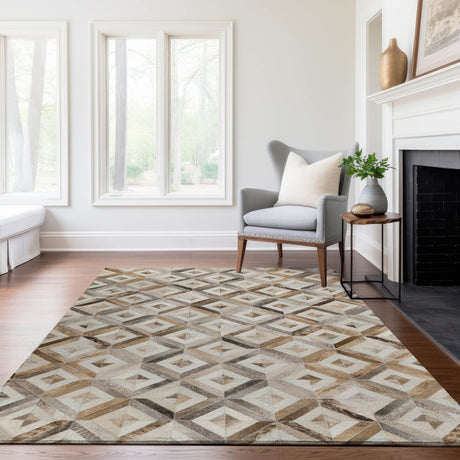 Dalyn Bozeman BM7 Gray Rug shown in a room