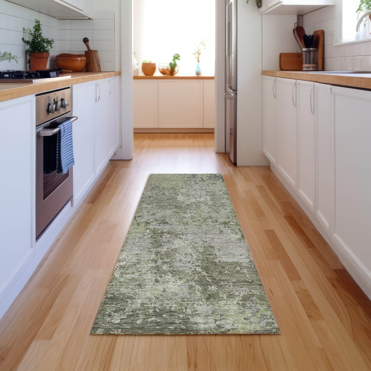Dalyn Bresca BC6 Green Rug shown in a room
