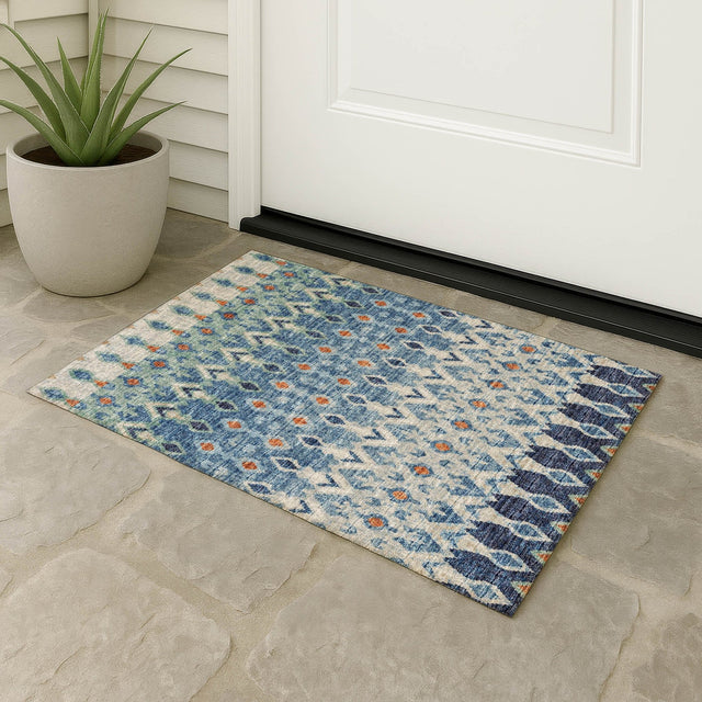 Dalyn Brisbane BR1 Indigo Rug outdoor lifestyle image