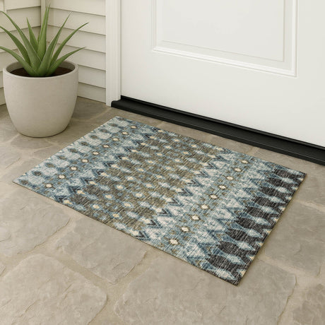 Dalyn Brisbane BR1 Mineral Blue Rug outdoor lifestyle image