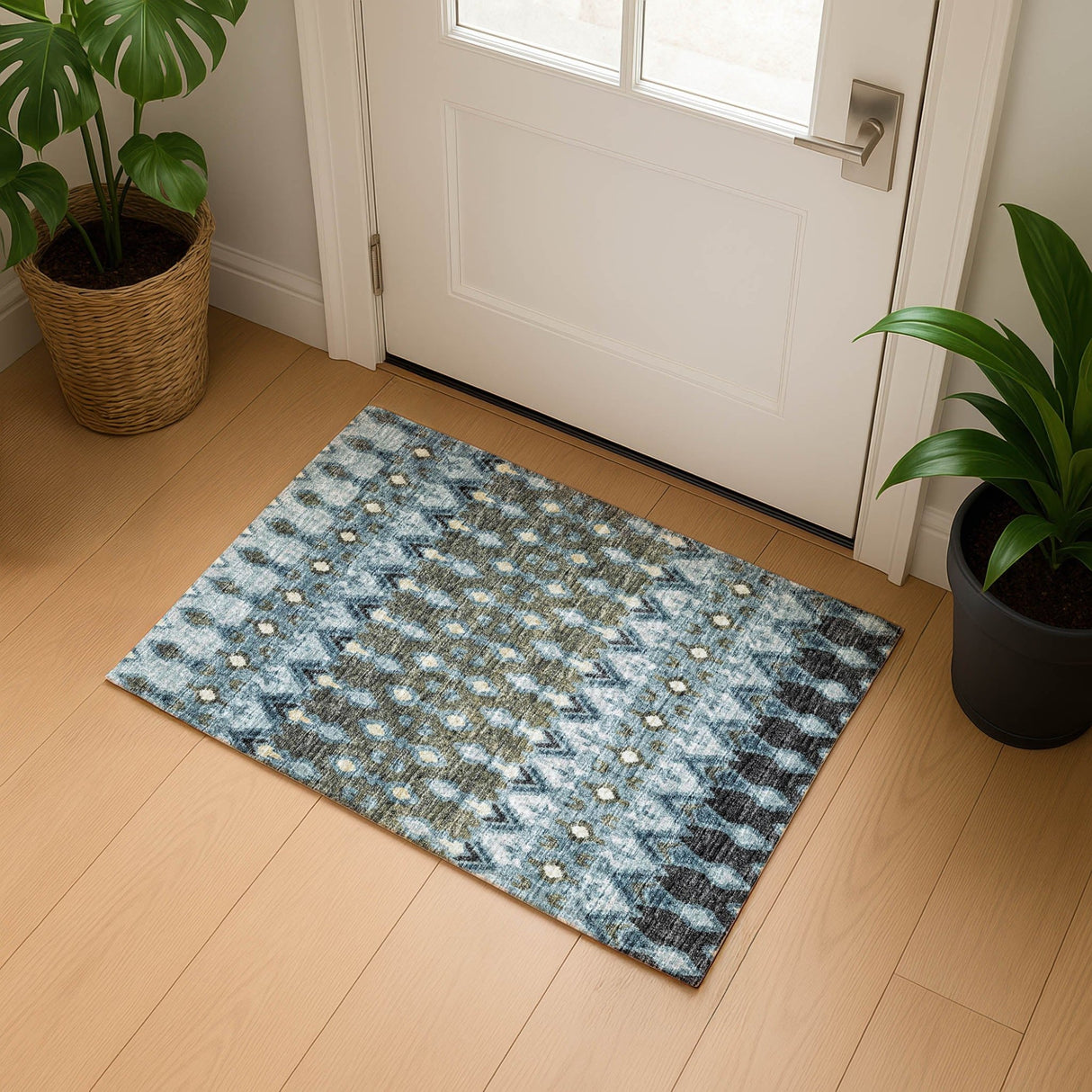 Dalyn Brisbane BR1 Mineral Blue Rug shown in a room