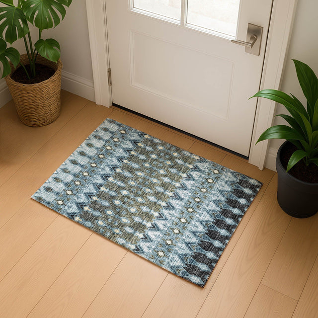 Dalyn Brisbane BR1 Mineral Blue Rug shown in a room