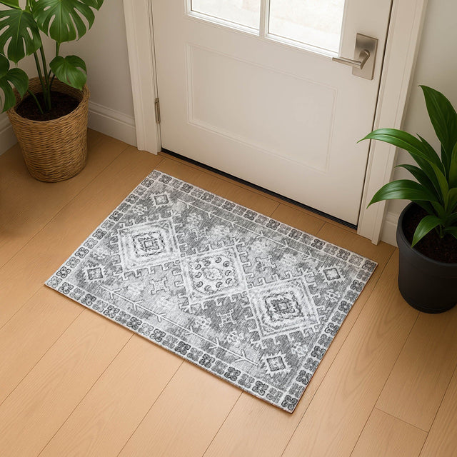 Dalyn Brisbane BR2 Silver Rug shown in a room