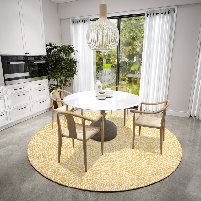 Dalyn Brisbane BR3 Gold Rug shown in a room