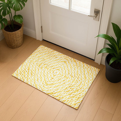 Dalyn Brisbane BR3 Gold Rug shown in a room
