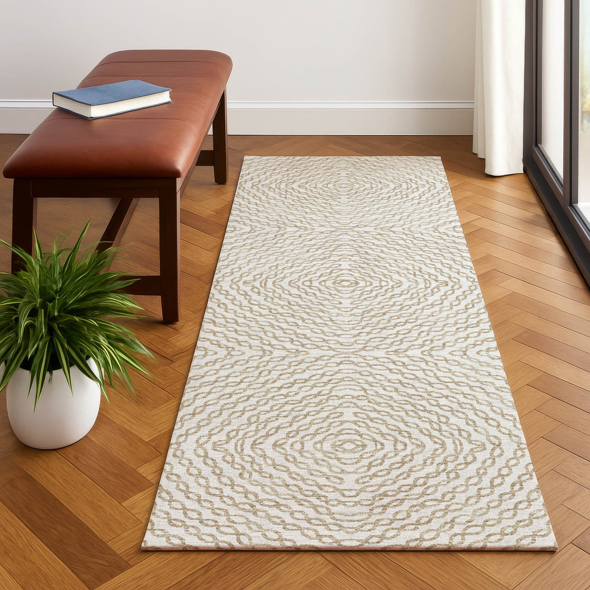 Dalyn Brisbane BR3 Ivory Rug shown in a room