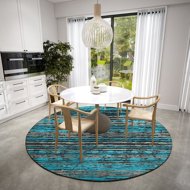 Dalyn Brisbane BR4 Teal Rug shown in a room