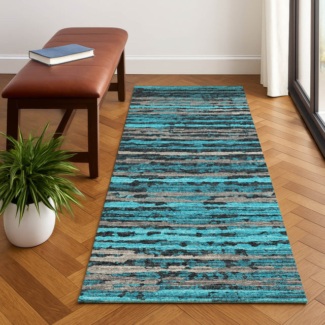 Dalyn Brisbane BR4 Teal Rug shown in a room