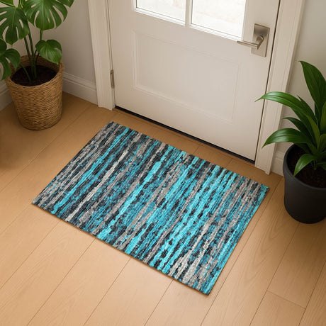 Dalyn Brisbane BR4 Teal Rug shown in a room