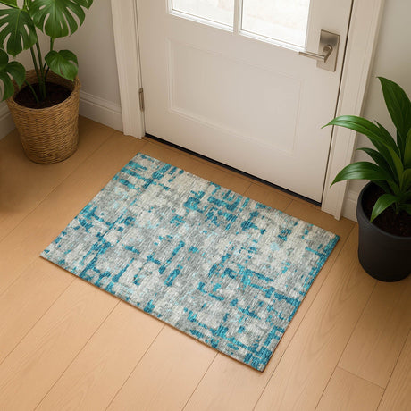 Dalyn Brisbane BR5 Teal Rug shown in a room