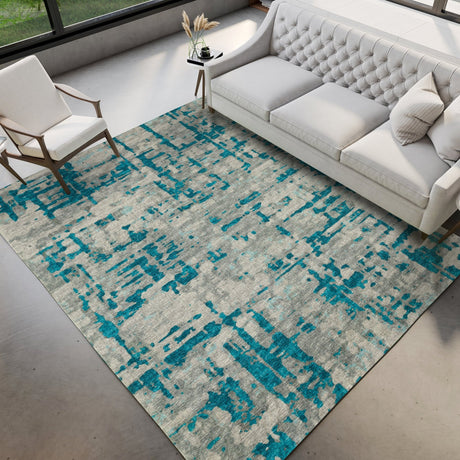 Dalyn Brisbane BR5 Teal Rug shown in a room