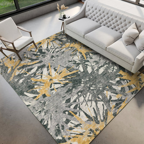 Dalyn Brisbane BR6 Gold Rug shown in a room