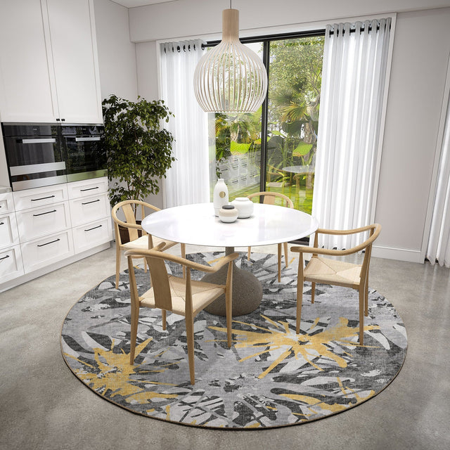 Dalyn Brisbane BR6 Gold Rug shown in a room