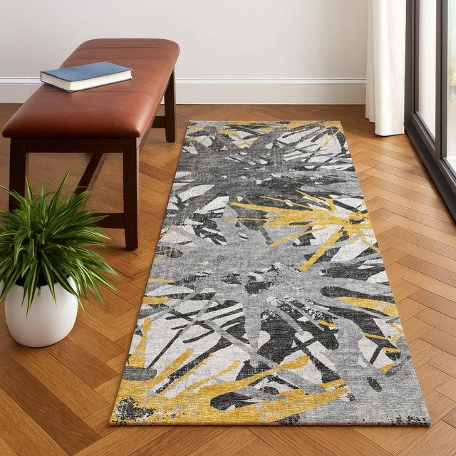 Dalyn Brisbane BR6 Gold Rug shown in a room