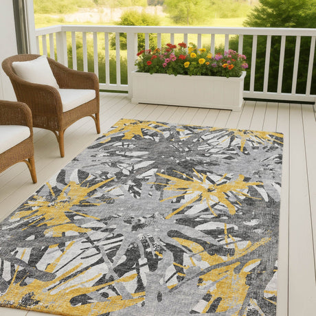 Dalyn Brisbane BR6 Gold Rug outdoor lifestyle image