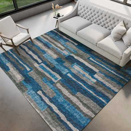 Dalyn Brisbane BR7 Navy Rug shown in a room