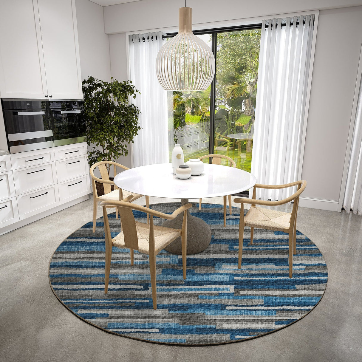 Dalyn Brisbane BR7 Navy Rug shown in a room