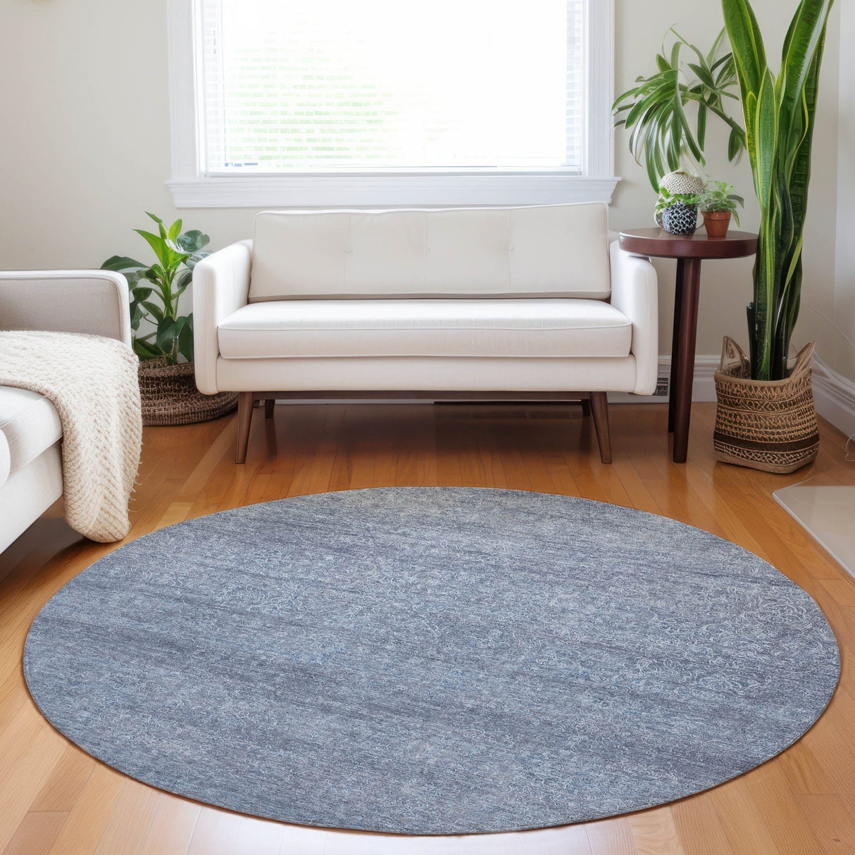 Dalyn Burano BU1 Sky Rug shown in a room