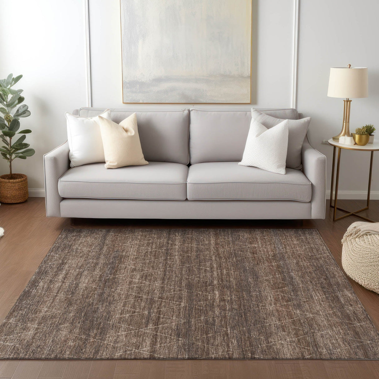 Dalyn Burano BU3 Coffee Rug shown in a room