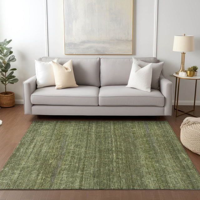 Dalyn Burano BU3 Olive Rug shown in a room