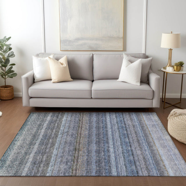 Dalyn Burano BU5 Blue Rug shown in a room