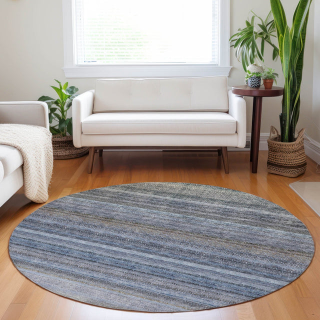 Dalyn Burano BU5 Blue Rug shown in a room