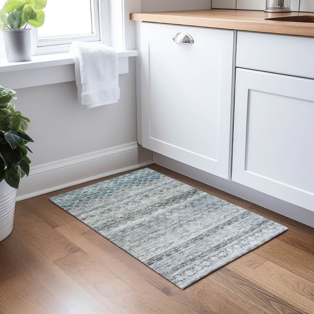 Dalyn Burano BU6 Blue Rug shown in a room