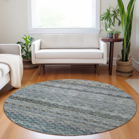 Dalyn Burano BU6 Blue Rug shown in a room