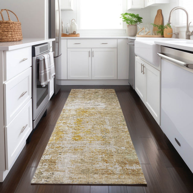 Dalyn Burano BU7 Gold Rug shown in a room