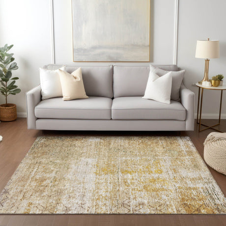 Dalyn Burano BU7 Gold Rug shown in a room