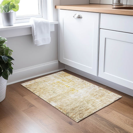 Dalyn Burano BU7 Gold Rug shown in a room