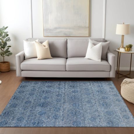 Dalyn Burano BU8 Blue Rug shown in a room