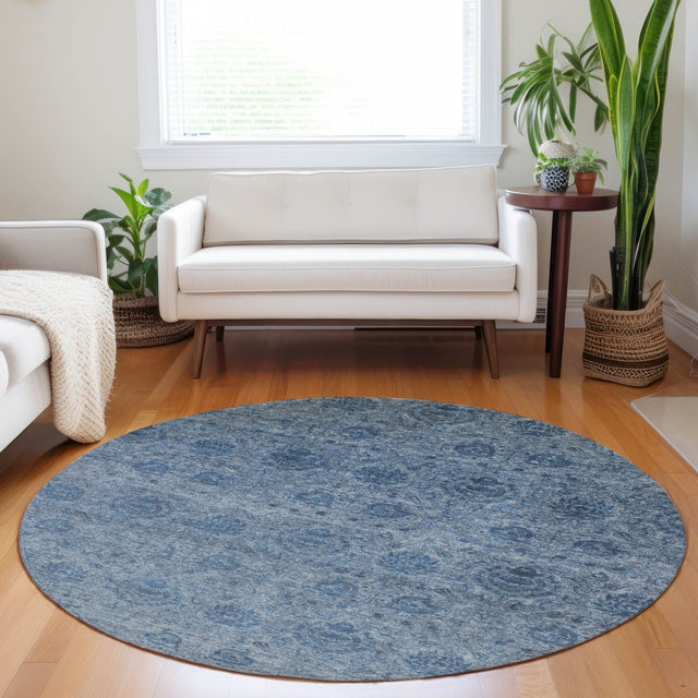 Dalyn Burano BU8 Blue Rug shown in a room