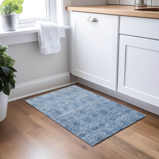 Dalyn Burano BU8 Blue Rug shown in a room