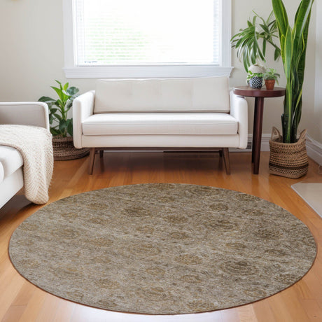 Dalyn Burano BU8 Brown Rug shown in a room