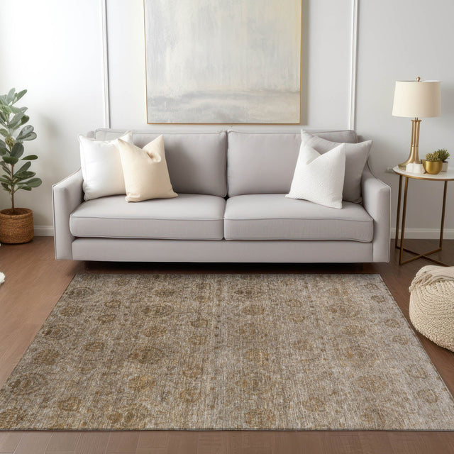 Dalyn Burano BU8 Brown Rug shown in a room