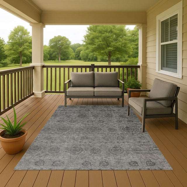 Dalyn Burano BU8 Gray Rug outdoor lifestyle image