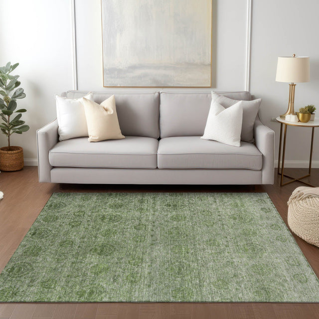 Dalyn Burano BU8 Olive Rug shown in a room