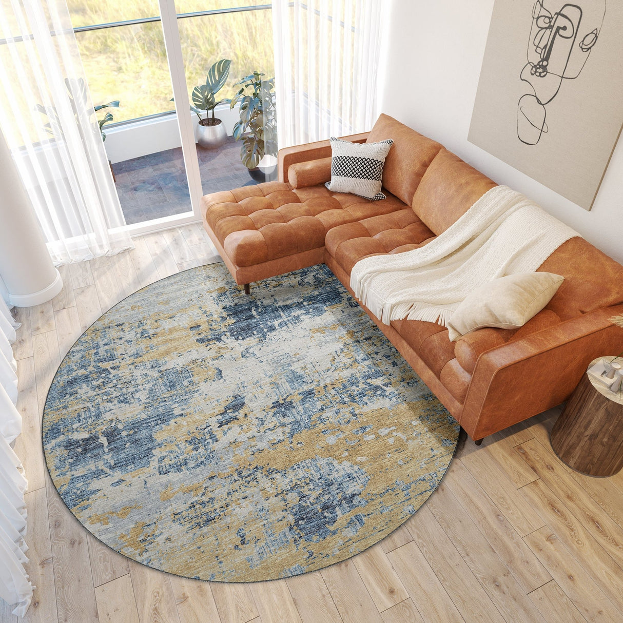 Dalyn Camberly CM4 Navy Rug shown in a room