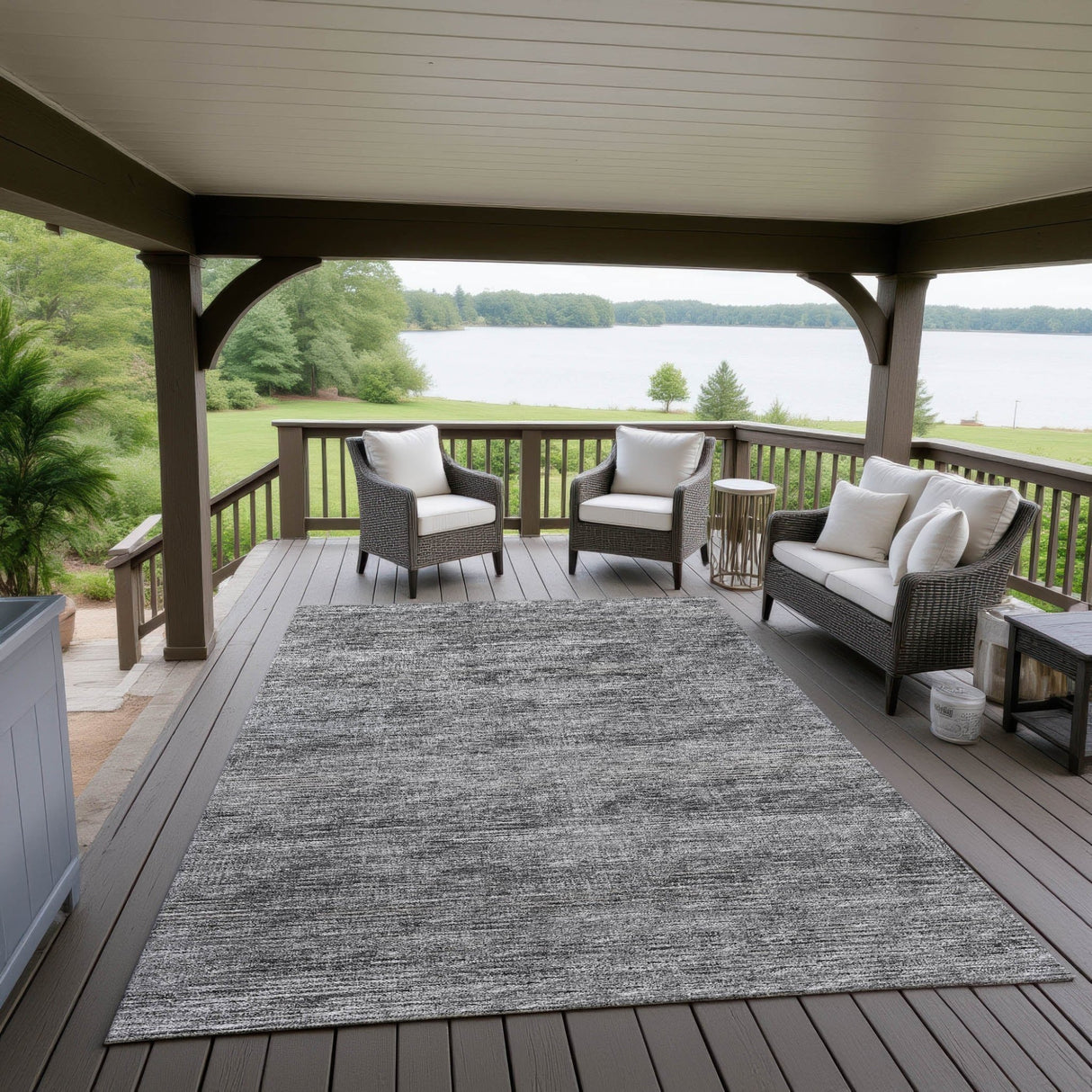 Dalyn Ciara CR1 Charcoal Rug outdoor lifestyle image